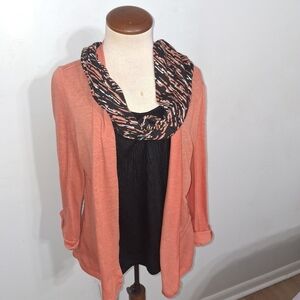 3 Piece Look/Cardigan/Top/Scarf- W Sz Small